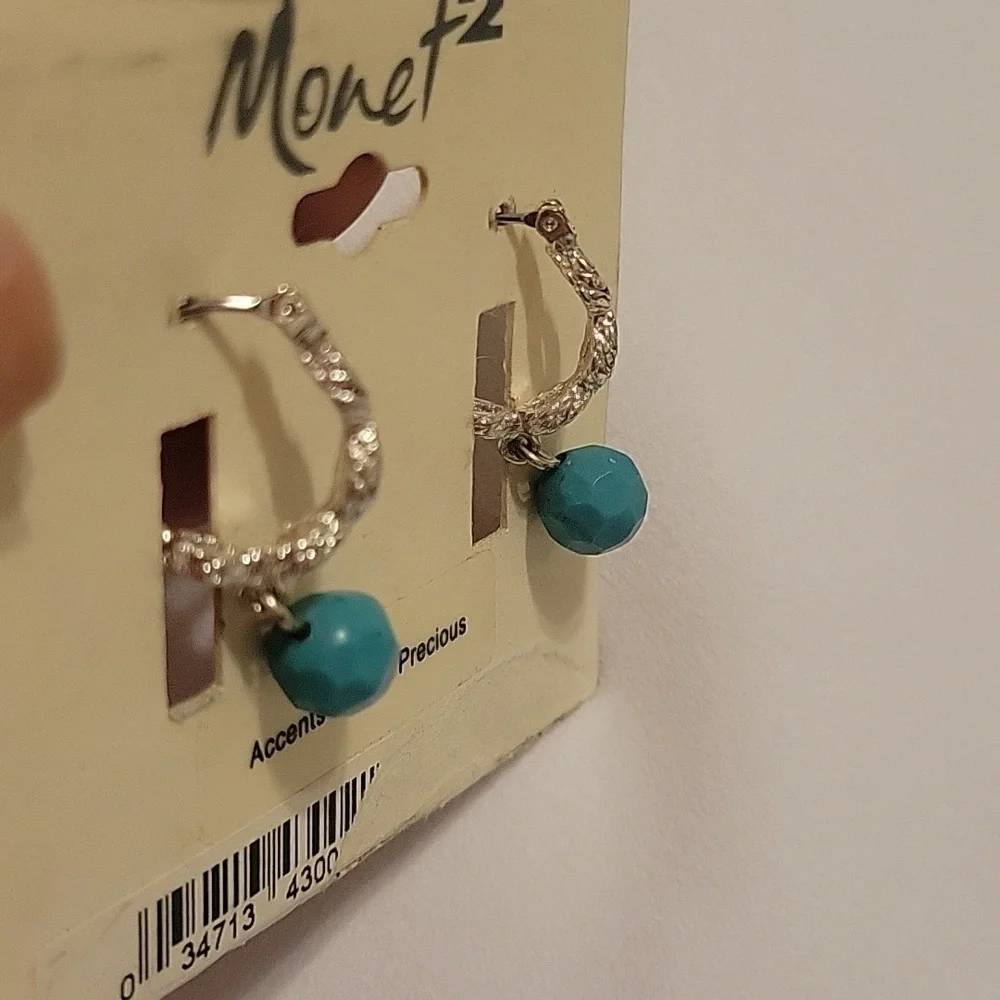 NWT Southwestern Style Turqouise Loop‎ Earrings Western Cowboy Boho